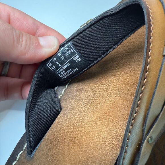 Clarks Women's Fenner Nerice Leather Thong Slip On Sandals Brown Size 8 - Picture 7 of 8